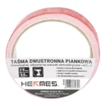 Taśma dwustronna PIANKOWA 19mm x 1,5m CZERWONA - obrazek 2