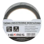 Taśma dwustronna MONTAŻ CZARNA 25mm x 1,5m