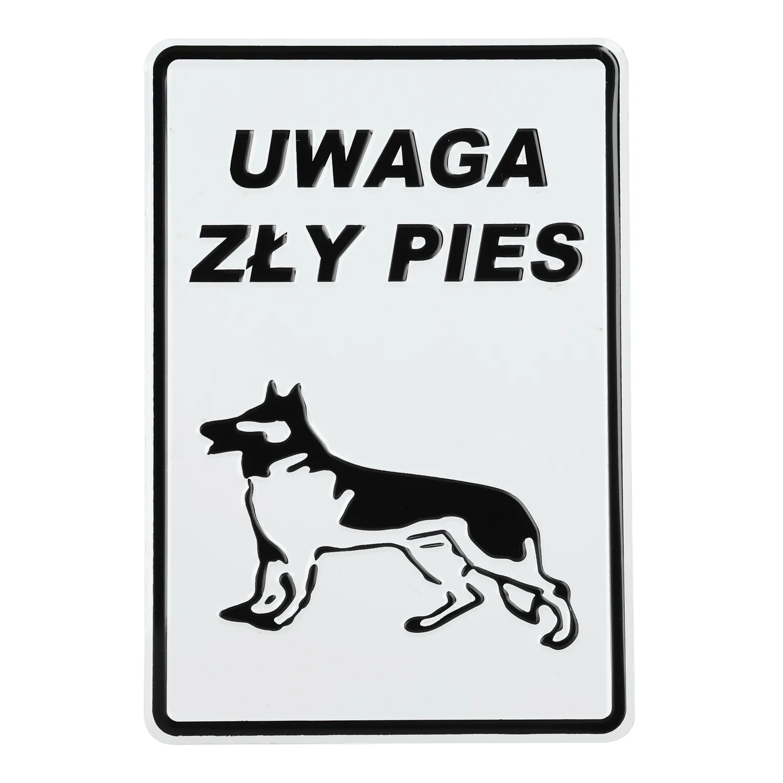 09_548_34911c9a792cb57360bdf63b8e2abe5a9809178f-1 Tabliczka ostrz.Uwaga zły pies (całypies) 14 x 20 cm - obrazek 1