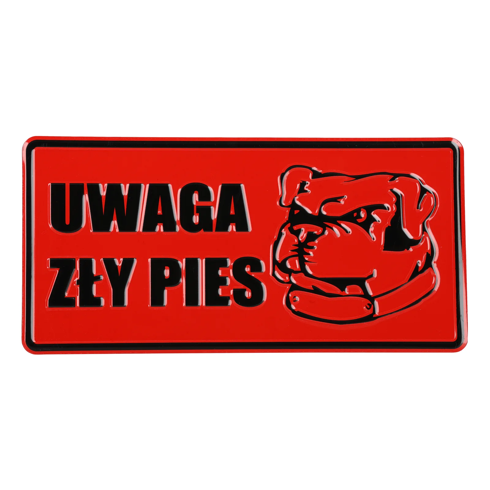 09_555_1c99cb734b7fed60bcf81b597d713c19586e297c-1 Tabliczka ostrz.Uwaga zły pies14 x 28 cm - obrazek 1