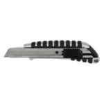 Nóż uniwersalny 18 mm  METAL/GUMA BLACK Z SUWAKIEM