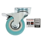 Koło do wózka OBROTOWE Z HAMULCEM  75 x 21mm SZARE - obrazek 4
