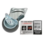 Koło do wózka TPR OBROTOWE Z HAMULCEM  40 x 17mm SZARE - obrazek 10