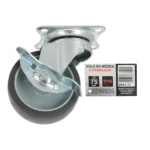 Koło do wózka TPR OBROTOWE Z HAMULCEM  75 x 26mm SZARE - obrazek 2
