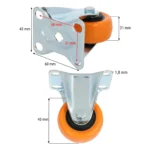 Kółko meblowe PVC STAŁE PROFI 40 x 21 mm - obrazek 6