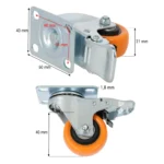 Kółko meblowe PVC Z HAMULCEM PROFI 40 x 21 mm - obrazek 2