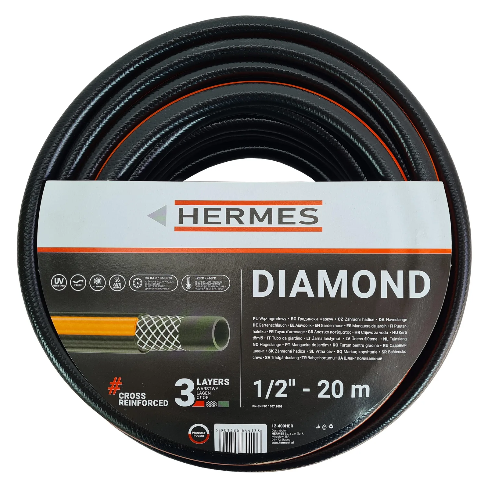 20_018_c629eb6ae09f34f4bf7af54284106785817d5aa8-1 Wąż ogrodowy DIAMOND 1/2" - 20 m 3-warstwowy - obrazek 1